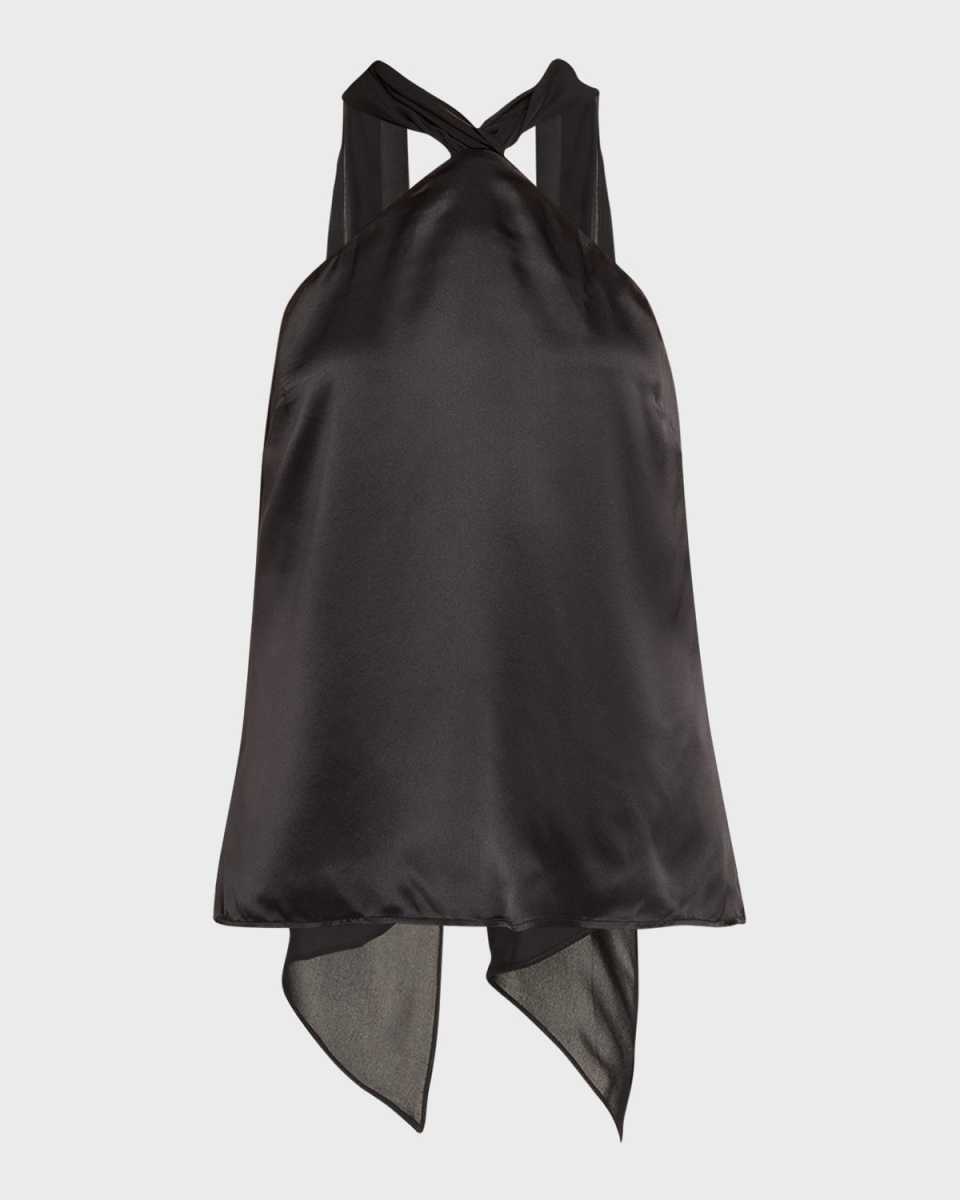 Riviera Shoulder Cape Silk Blous